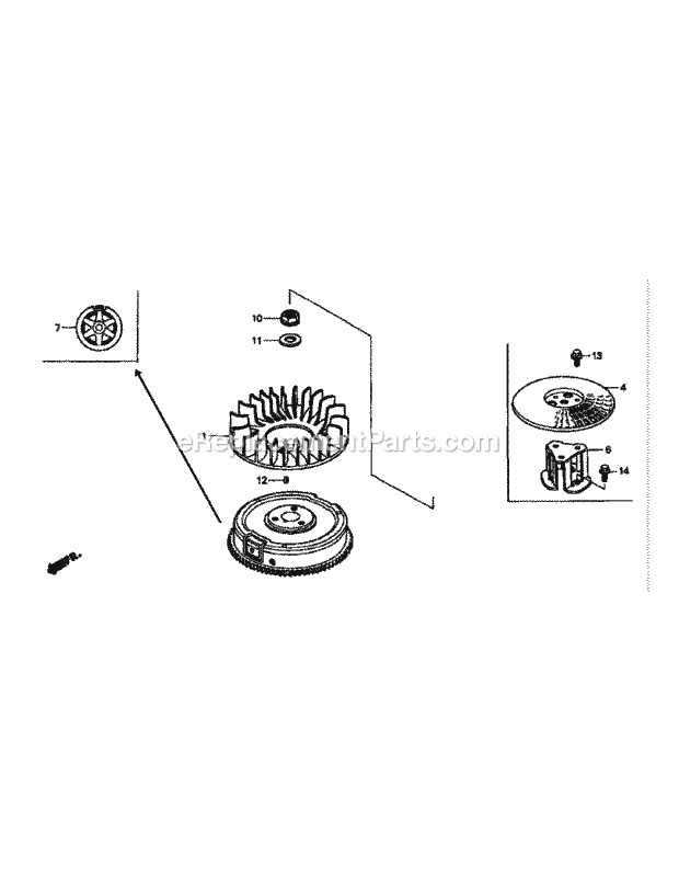 Gxv620k1 Flywheel Diagram and Parts List for M48-HN 53BB5E6V750-20-HP-OHV Cub Cadet Lawn Tractor